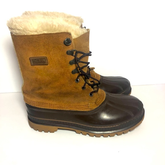 Sorel Other - Sorel Steel Shank Leather Suede Kaufman Snow Boots size 9